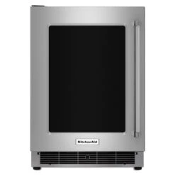 KitchenAid 24" Undercounter Refrigerator With Glass Door And Metal Trim Shelves