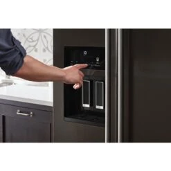 KitchenAid 19.9 Cu Ft. Counter-Depth Side-by-Side Refrigerator With Exterior Ice And Water And PrintShield™ Finish