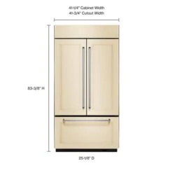 KitchenAid 24.2 Cu. Ft. 42" Width Built-In Panel Ready French Door Refrigerator With Platinum Interior Design -Kitchenaid 7347299 1575100972 additional p180288kx 017z