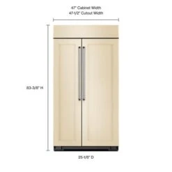 KitchenAid 30.0 Cu. Ft 48-Inch Width Built-In Side By Side Refrigerator