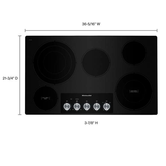 KitchenAid 36" Electric Cooktop With 5 Elements And Knob Controls 5 KitchenAid 36" Electric Cooktop With 5 Elements And Knob Controls - Image 3