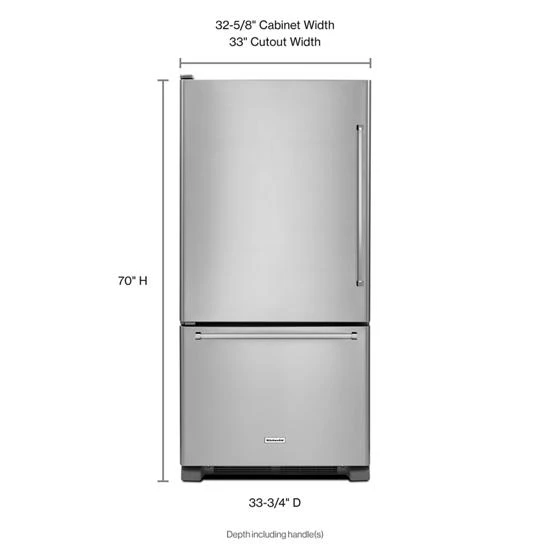 KitchenAid 22 Cu. Ft. 33-Inch Width Full Depth Non Dispense Bottom Mount Refrigerator 5 KitchenAid 22 Cu. Ft. 33-Inch Width Full Depth Non Dispense Bottom Mount Refrigerator - Image 3