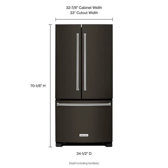 KitchenAid 22 Cu. Ft. 33-Inch Width Standard Depth French Door Refrigerator With Interior Dispense And PrintShield™ Finish 4 KitchenAid 22 Cu. Ft. 33-Inch Width Standard Depth French Door Refrigerator With Interior Dispense And PrintShield™ Finish - Image 2