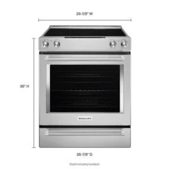 KitchenAid 30-Inch 5-Element Electric Convection Slide-In Range With Baking Drawer