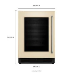 KitchenAid 24" Panel Ready Wine Cellar With Glass Door And Wood-Front Racks