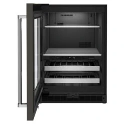 KitchenAid 24" Beverage Center With Glass Door And Metal-Front Racks And PrintShield™ Finish