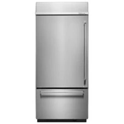 KitchenAid 20.9 Cu. Ft. 36" Width Built-In Stainless Bottom Mount Refrigerator With Platinum Interior Design