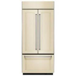 KitchenAid 20.8 Cu. Ft. 36" Width Built In Panel Ready French Door Refrigerator With Platinum Interior Design