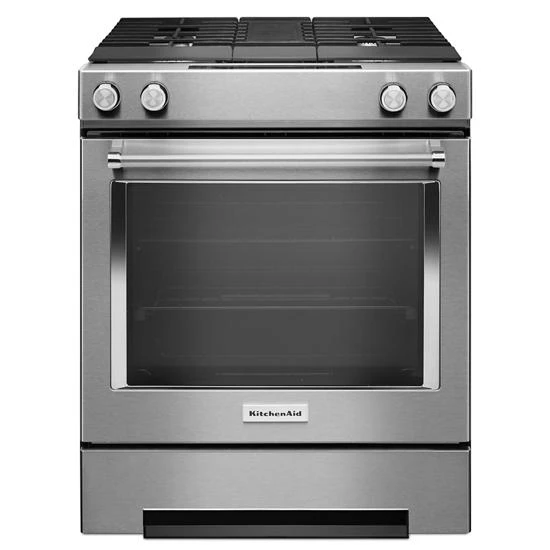 KitchenAid 30-Inch 4-Burner Dual Fuel Downdraft Slide-In Range 6 KitchenAid 30-Inch 4-Burner Dual Fuel Downdraft Slide-In Range - Image 4