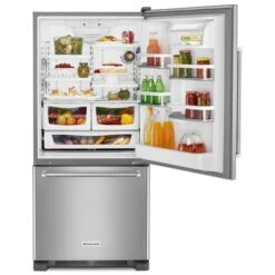 KitchenAid 19 Cu. Ft. 30-Inch Width Full Depth Non Dispense Bottom Mount Refrigerator