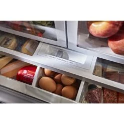 KitchenAid 26.8 Cu. Ft. 36-Inch Width Standard Depth French Door Refrigerator With Exterior Ice And Water And PrintShield⢠Finish