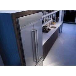 KitchenAid 20.8 Cu. Ft. 36" Width Built In Stainless Steel French Door Refrigerator With Platinum Interior Design