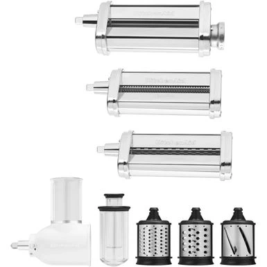 KitchenAid - 3-Piece Pasta Roller & Cutter Set And Fresh Prep Slicer/Shredder Attachment - KSMVSPR - Silver 4 KitchenAid - 3-Piece Pasta Roller & Cutter Set And Fresh Prep Slicer/Shredder Attachment - KSMVSPR - Silver - Image 2