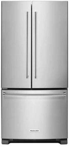 KitchenAid 22 Cu. Ft. 33-Inch Width Standard Depth French Door Refrigerator With Interior Dispenser