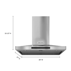 KitchenAid 36" Island-Mount, 3-Speed Canopy Hood -Kitchenaid frbdtxmysjoz