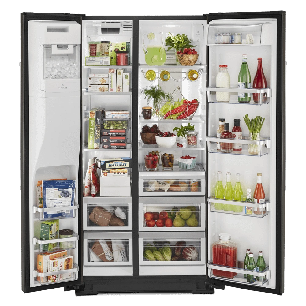 KitchenAid 22.6 Cu Ft. Counter-Depth Side-by-Side Refrigerator With Exterior Ice And Water And PrintShield™ Finish 4 KitchenAid 22.6 Cu Ft. Counter-Depth Side-by-Side Refrigerator With Exterior Ice And Water And PrintShield™ Finish - Image 2