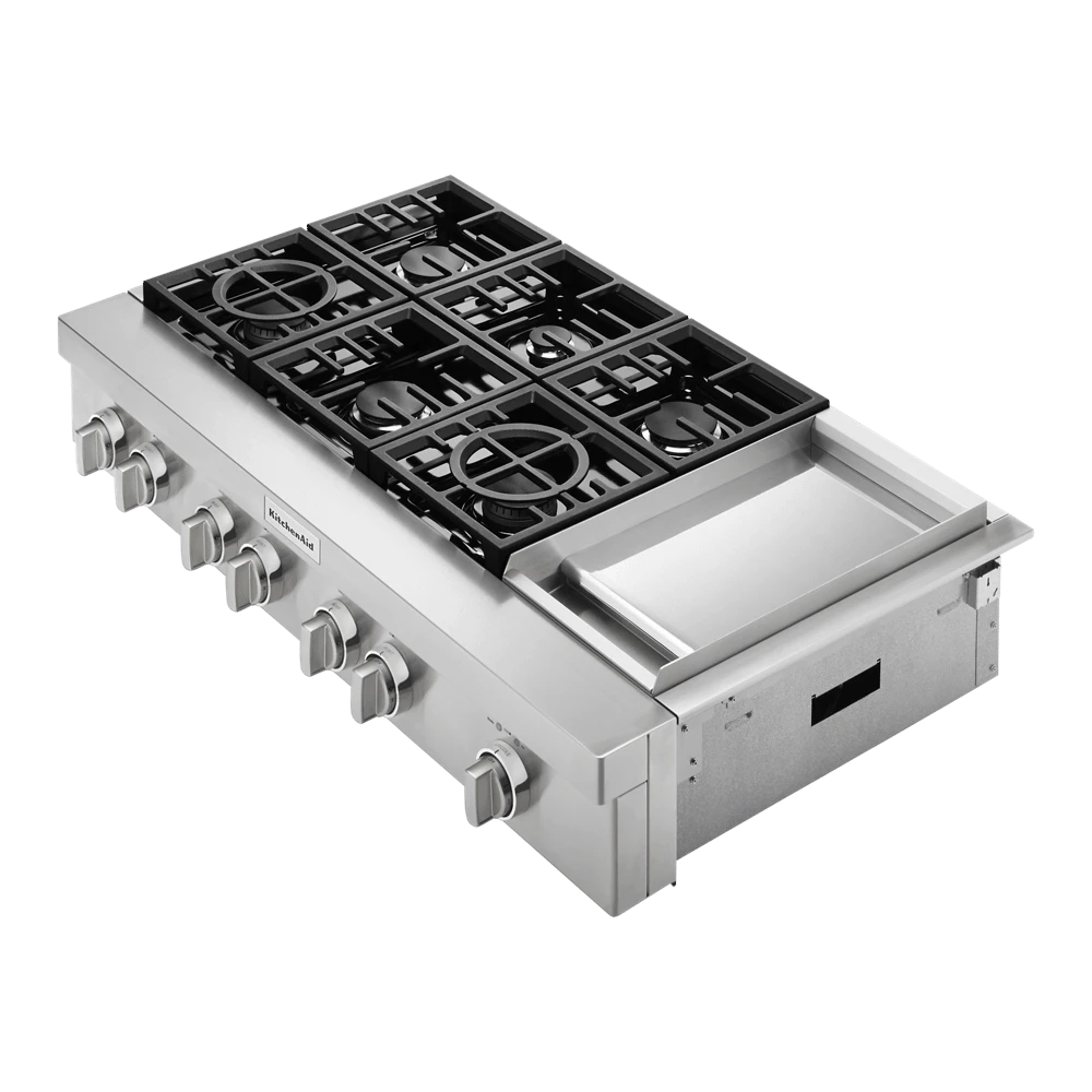 KitchenAid KitchenAid® 48'' 6-Burner Commercial-Style Gas Rangetop With Griddle 5 KitchenAid KitchenAid® 48'' 6-Burner Commercial-Style Gas Rangetop With Griddle - Image 3