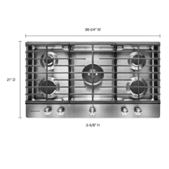 KitchenAid 36" 5-Burner Gas Cooktop -Kitchenaid frhxwjbwetna