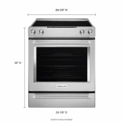 KitchenAid 30-Inch 5-Element Electric Convection Slide-In Range With Baking Drawer -Kitchenaid frtgkgybnzbu
