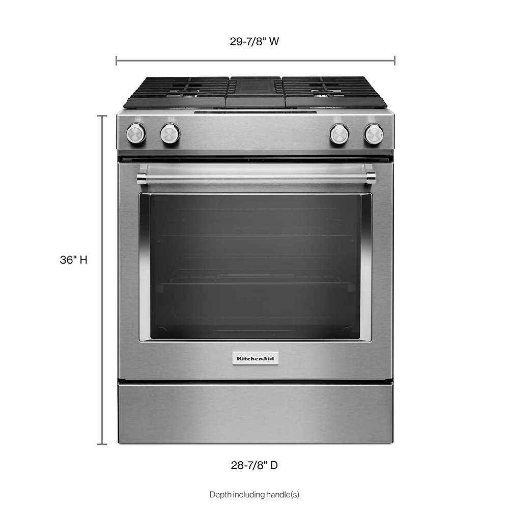 KitchenAid 30-Inch 4-Burner Dual Fuel Downdraft Slide-In Range 8 KitchenAid 30-Inch 4-Burner Dual Fuel Downdraft Slide-In Range - Image 6