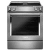 KitchenAid 30-Inch 4-Element Electric Downdraft Slide-In Range -Kitchenaid frxuimspgjce
