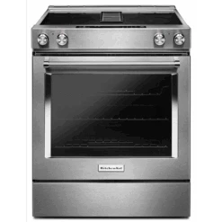 KitchenAid 30-Inch 4-Element Electric Downdraft Slide-In Range