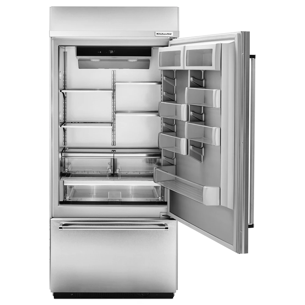 KitchenAid 20.9 Cu. Ft. 36" Width Built-In Stainless Bottom Mount Refrigerator With Platinum Interior Design 5 KitchenAid 20.9 Cu. Ft. 36" Width Built-In Stainless Bottom Mount Refrigerator With Platinum Interior Design - Image 3