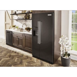 KitchenAid 19.9 Cu Ft. Counter-Depth Side-by-Side Refrigerator With Exterior Ice And Water And PrintShield™ Finish -Kitchenaid frznhuoemhms