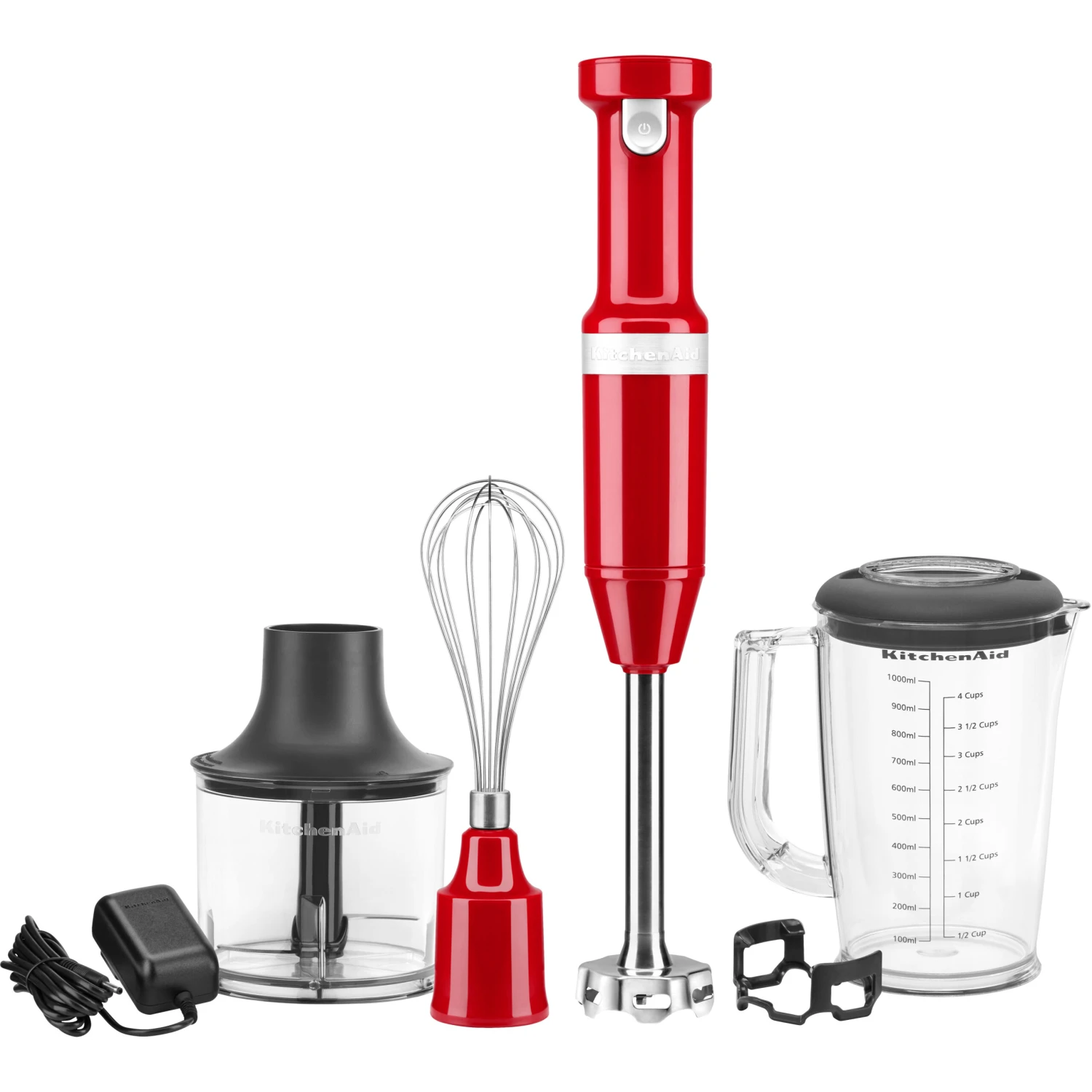 KitchenAid Cordless Variable Speed Hand Blender With Chopper And Whisk Attachment In Empire Red 3 KitchenAid Cordless Variable Speed Hand Blender With Chopper And Whisk Attachment In Empire Red