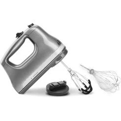 KitchenAid - 6 Speed Hand Mixer With Flex Edge Beaters - KHM6118 - Contour Silver -Kitchenaid khm6118cu 4